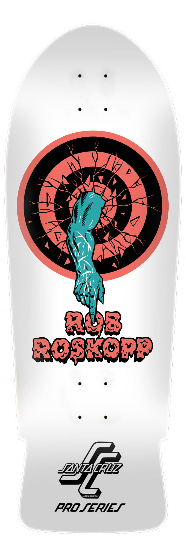 Santa Cruz Rob Roskopp Target 1 White Dip 10.35" Skateboard Deck