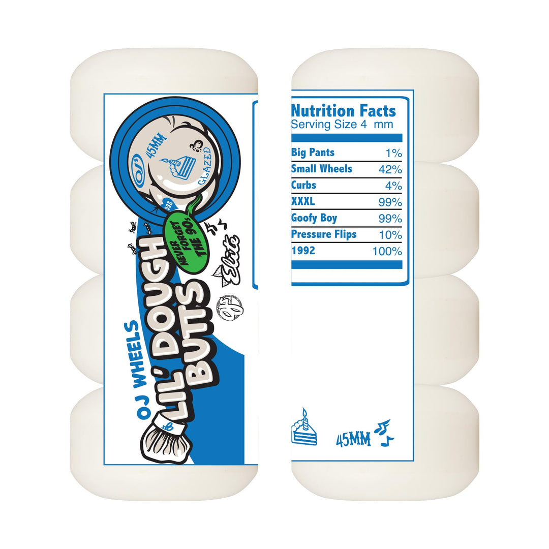 Oj Lil Dough Butts Mini Chubbies White 45mm 99a Skateboard Wheels