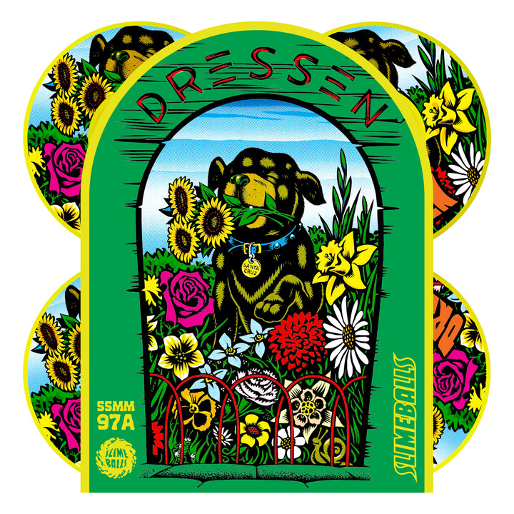 Slime Balls Eric Dressen Pup Vomit Mini Green Hardline 55mm 97a Skateboard Wheels