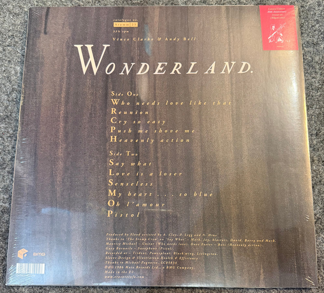 Erasure - Wonderland [30th Anniversary/180G] Back Vinyl Record Cover
