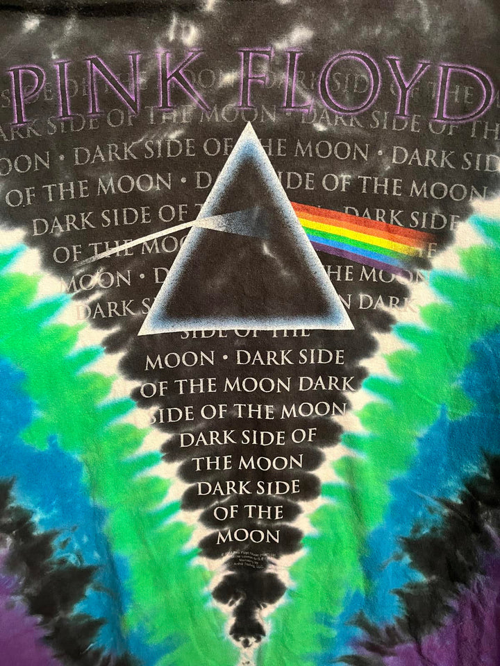 Liquid Blue Pink Floyd Tie Dye - Dark Side of the Moon Tee L