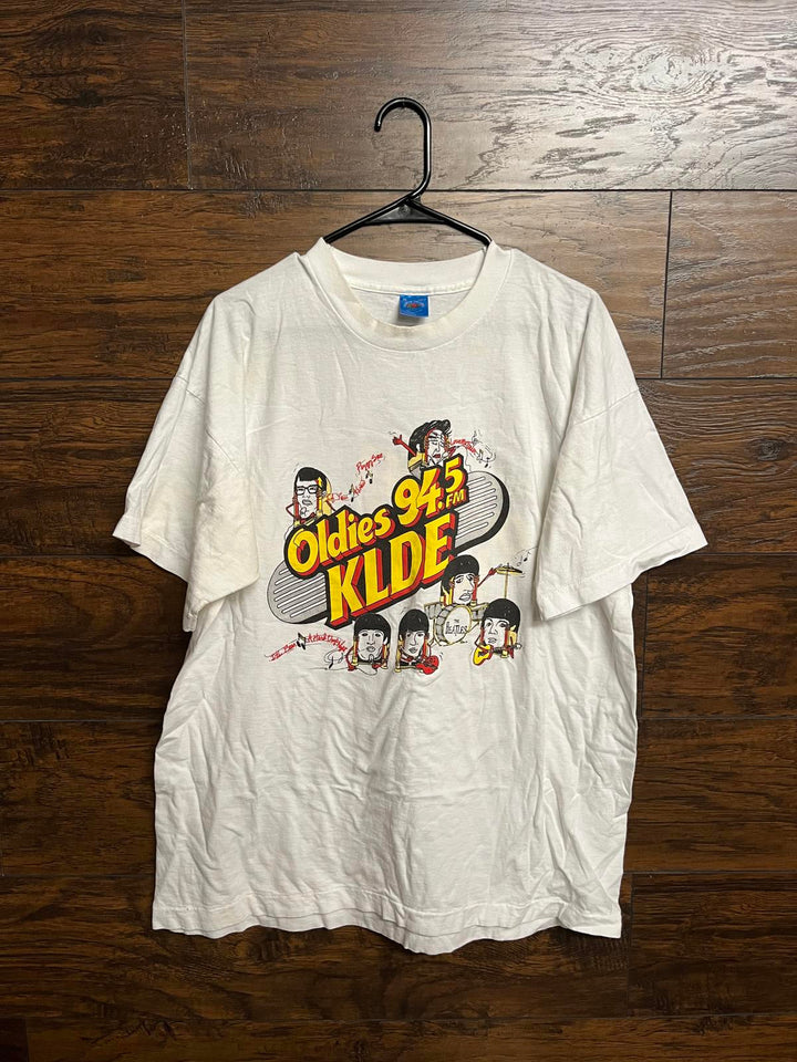 VTG Radio Art T-shirt Oldies 94.5 FM klde The Beatles Tee XL