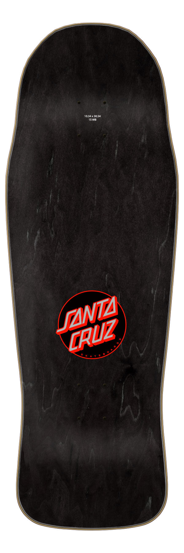 Winkowski Ghost Black skateboard deck with Santa Cruz logo on a white background