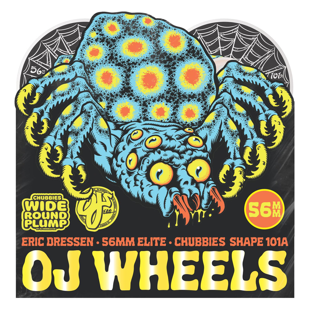 Oj Eric Dressen Spider Elite Chubbies White 56mm 101a Skateboard Wheels
