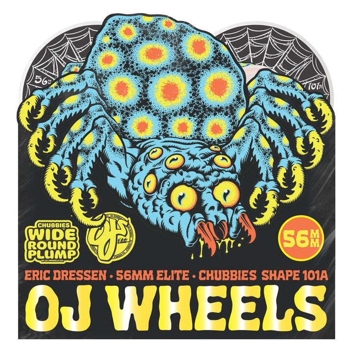 Oj Eric Dressen Spider Elite Chubbies White 56mm 101a Skateboard Wheels