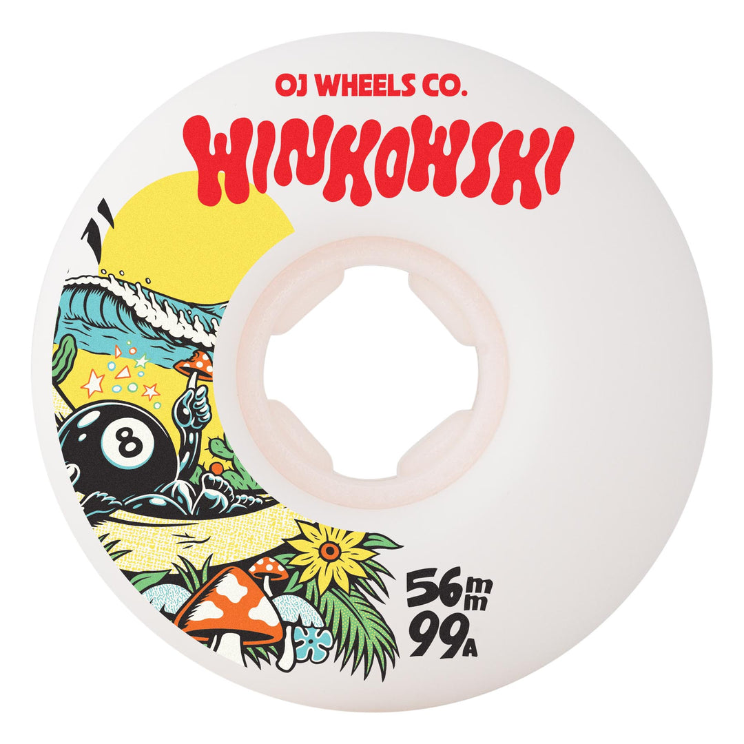 OJ Winkowski Mushroom Elite White Mini Combo 56mm 99a Skateboard