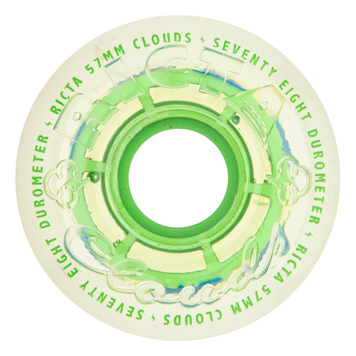Ricta Clouds Clear Splatter/Camo Green 57mm 78a Skateboard Wheels