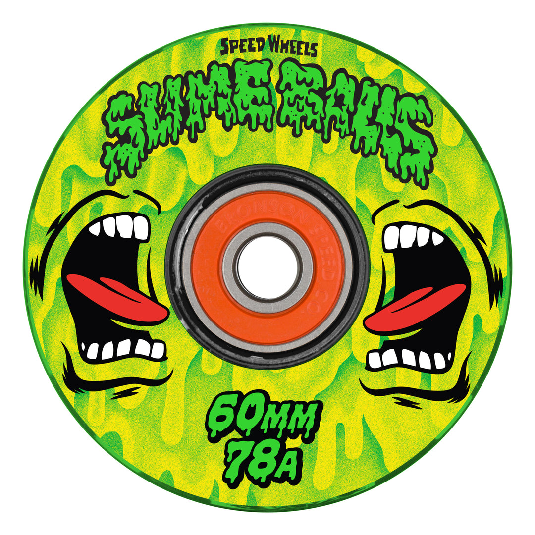 Slime Balls Screaming Slime Light Ups OG Slime Green Yellow 60mm 78a Skateboard Wheels