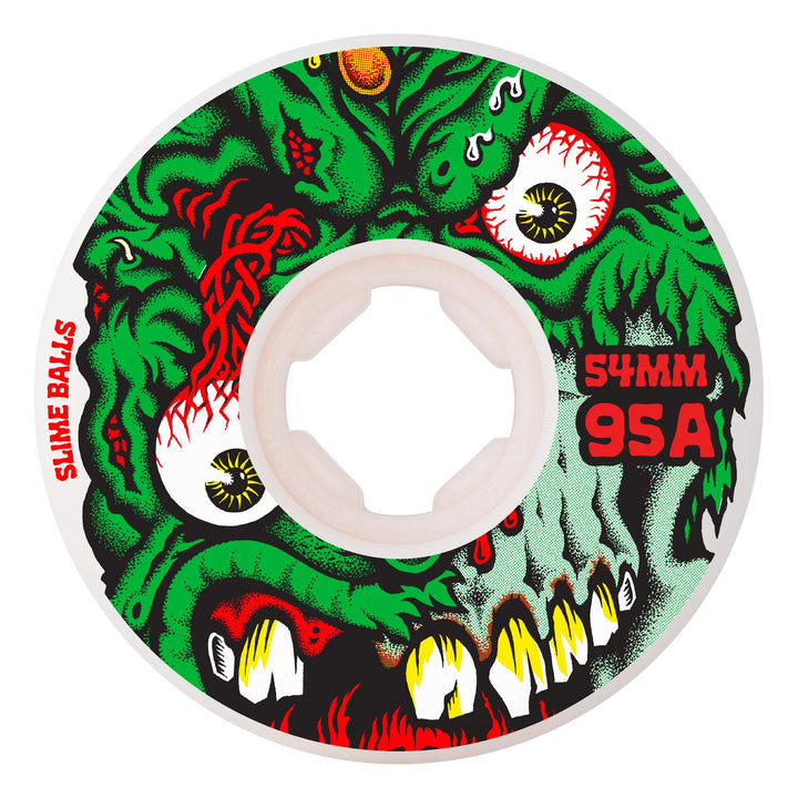 Slime Balls Roskopp Face Two Reissue 54mm 95a White Hardline Skateboard Wheels