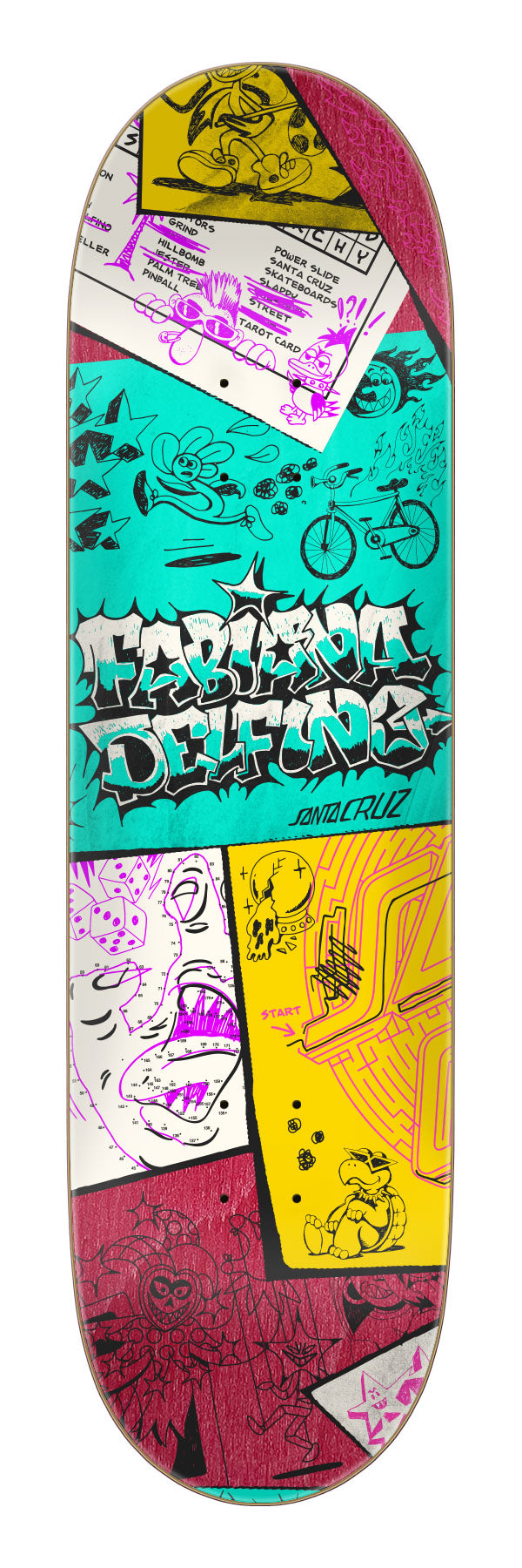 Santa Cruz Delfino Scribble FeelBase Pro 8.25" Skateboard Deck