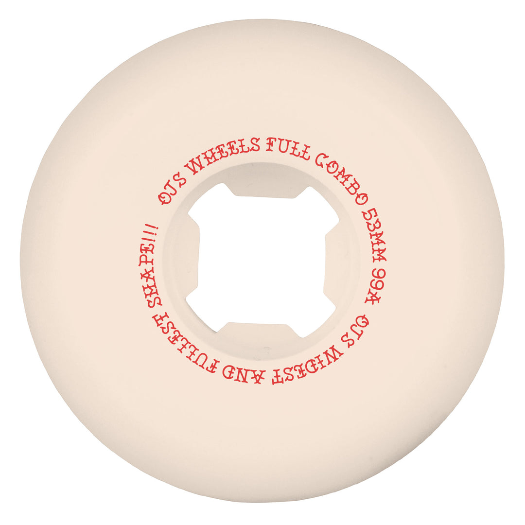 OJ Team Elite White Full Combo 53mm 99a Skateboard Wheels