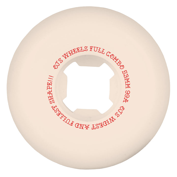 OJ Team Elite White Full Combo 53mm 99a Skateboard Wheels