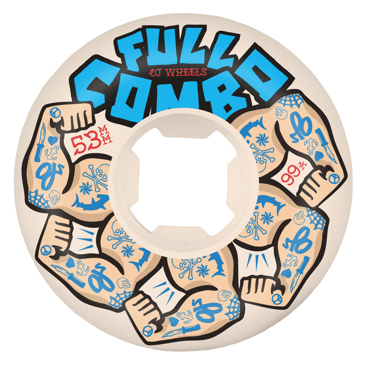 OJ Team Elite White Full Combo 53mm 99a Skateboard Wheels