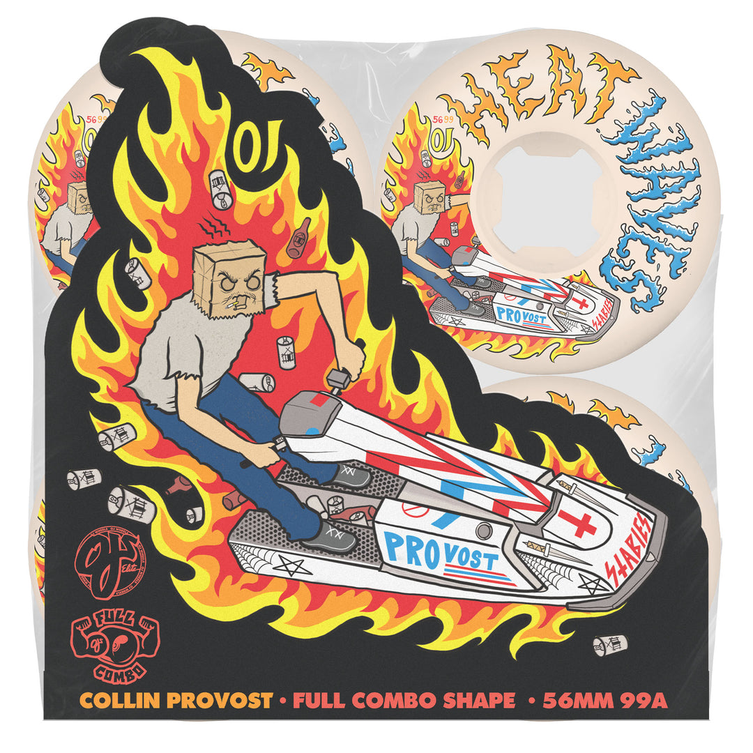 OJ Collin Provost Elite White Full Combo 56mm 99a Skateboard Wheels