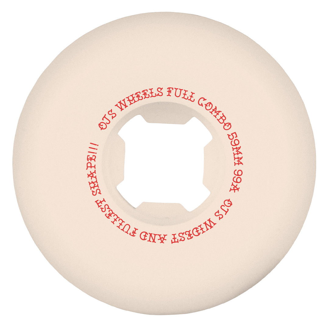 OJ Team Elite White Full Combo 59mm 99a Skateboard Wheels