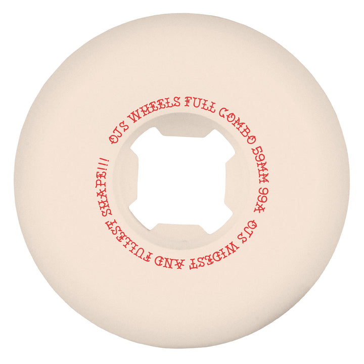 OJ Team Elite White Full Combo 59mm 99a Skateboard Wheels