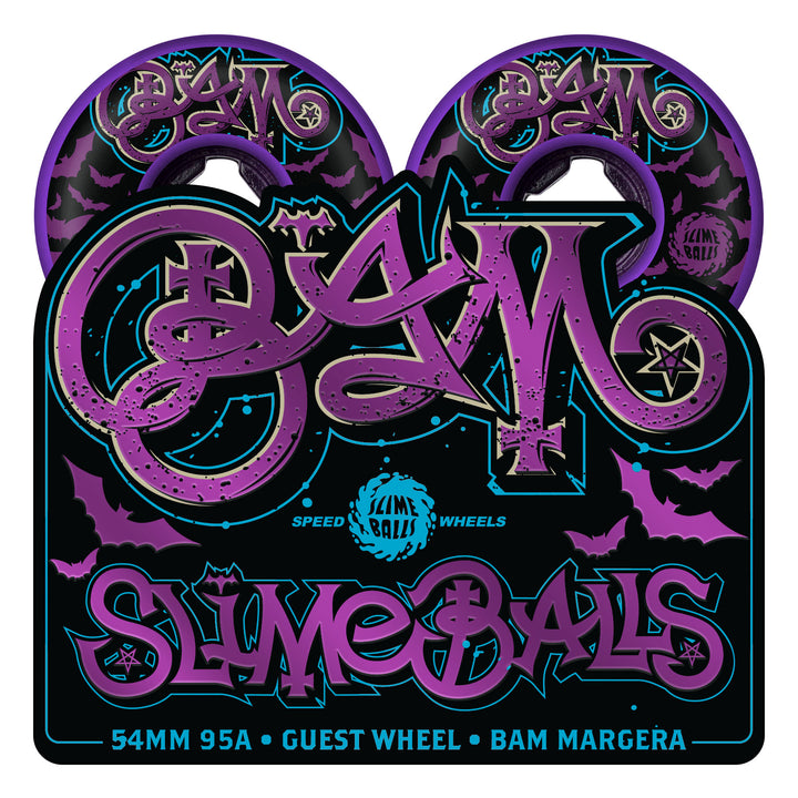 Slime Balls x Bam Margera Guest OG Slime Black 54mm 95a Skateboard Wheels