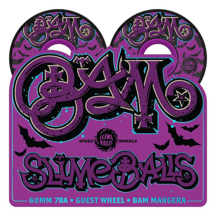 Slime Balls x Bam Margera Guest OG Slime Black 60mm 78a Skateboard Wheels
