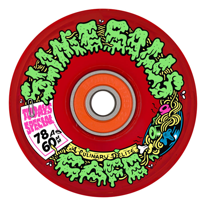 Slime Balls Cafe Light Ups OG Slime Red 60mm 78a Skateboard Wheels