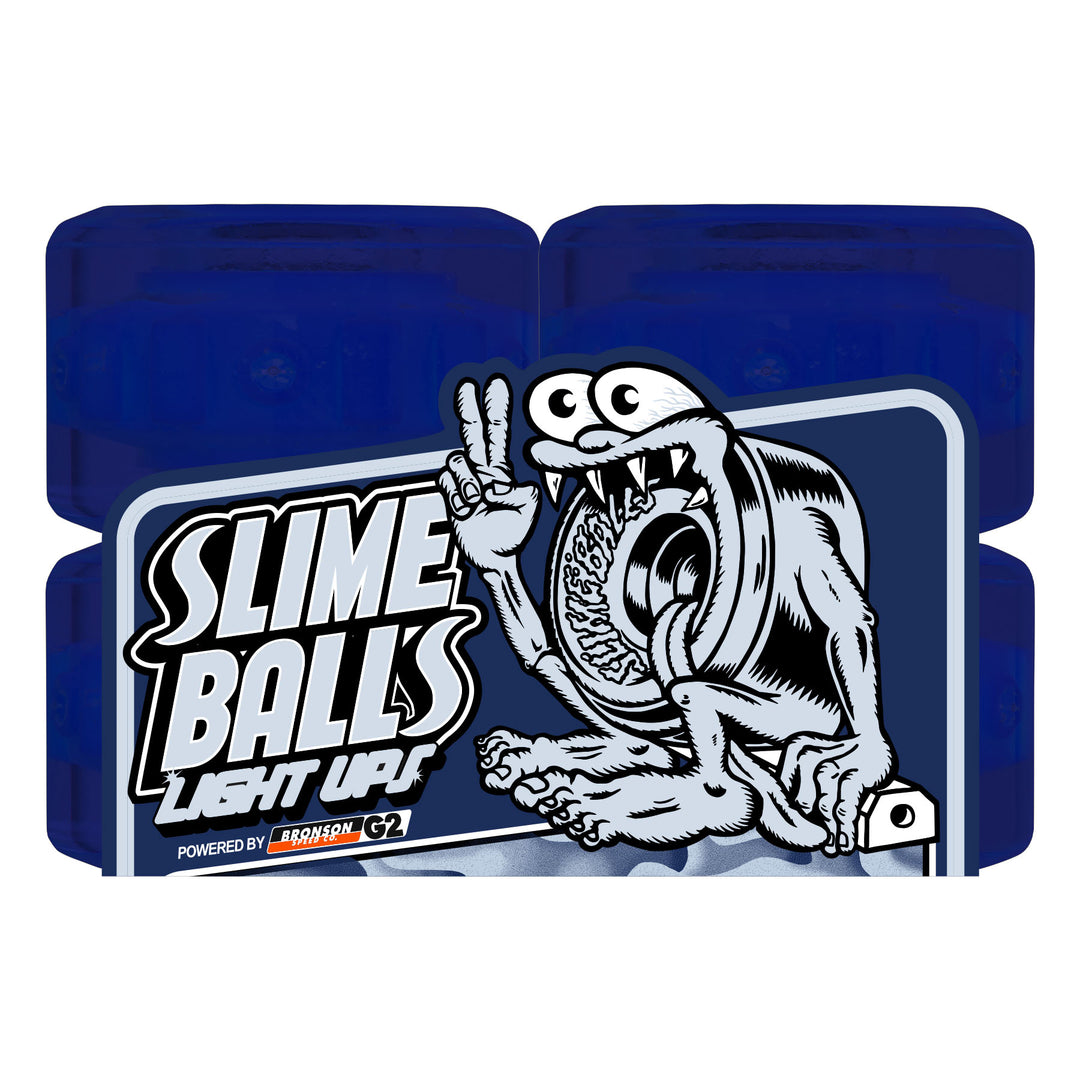 Slime Balls Ice Light Ups OG Slime Blue 66mm 78a Skateboard Wheels