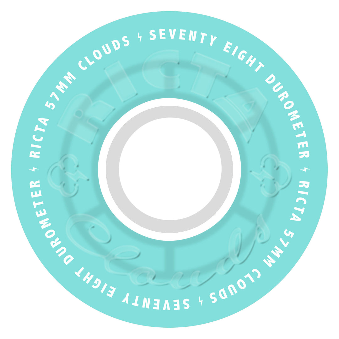 Ricta Clouds Transparent Aqua White 57mm 78a Skateboard Wheels