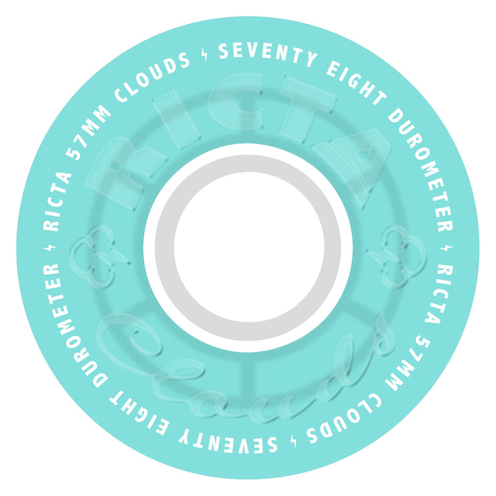 Ricta Clouds Transparent Aqua White 57mm 78a Skateboard Wheels