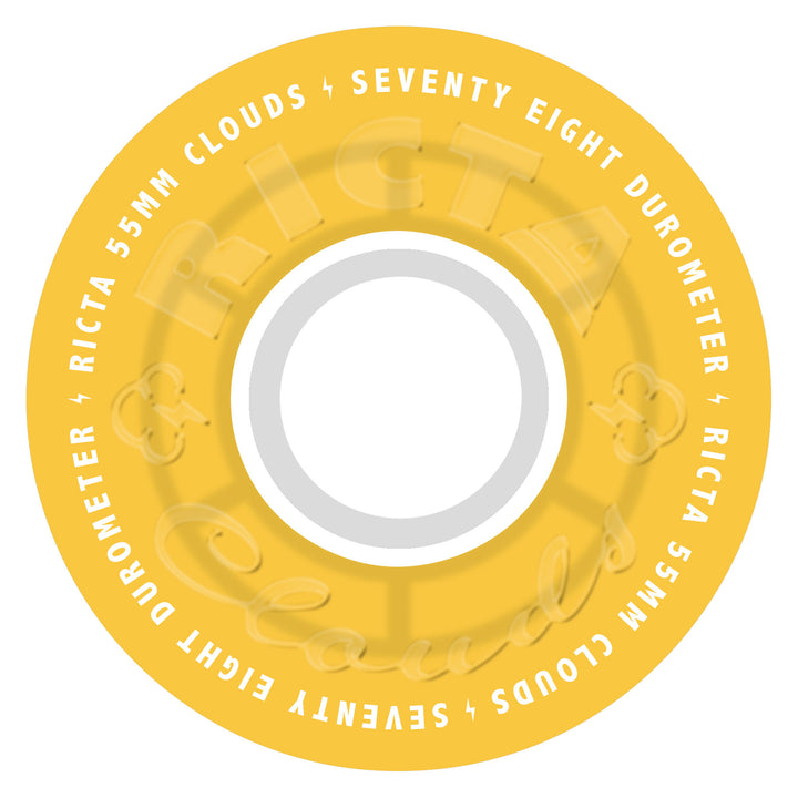 Ricta Clouds Transparent Citrus White 55mm 78a Skateboard Wheels