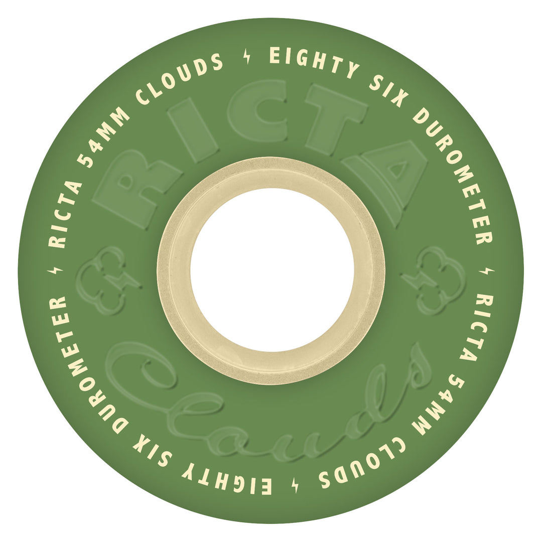 Ricta Clouds Green Natural 54mm 86a Skateboard Wheels