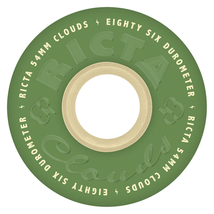 Ricta Clouds Green Natural 54mm 86a Skateboard Wheels