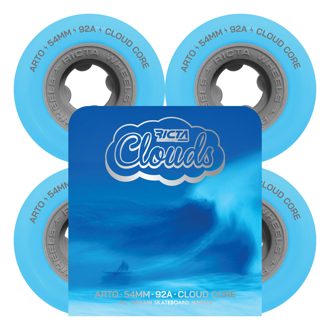Ricta Arto Saari Clouds Light Blue Asphalt 54mm 92a Skateboard Wheels