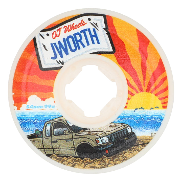 OJ 54mm John Worthington Elite White Hardline 99a Skateboard Wheels