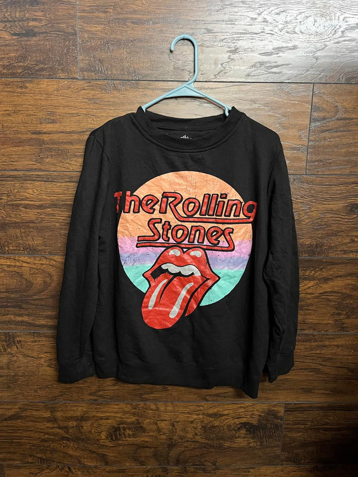 Rolling Stones Tongue Crew Neck Swetashirt Lightweight -M