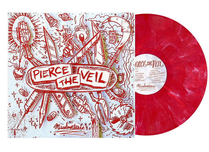 Pierce the Veil - Misadventures (Limited Edition Red with White Marble Colored Vinyl)
