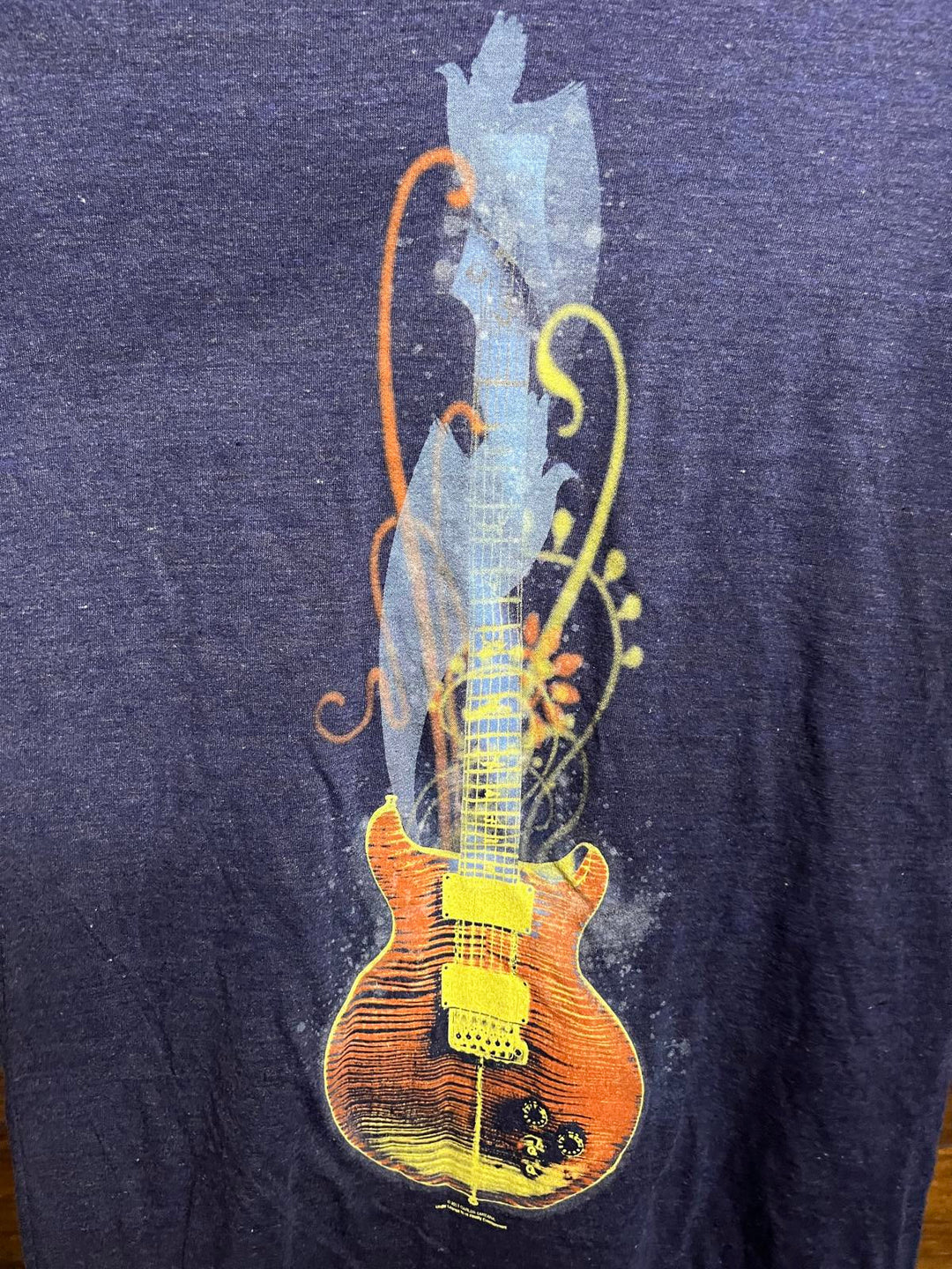 Carios Santana T-shirt 2 Sided - Santana Guitar Peace Dove
