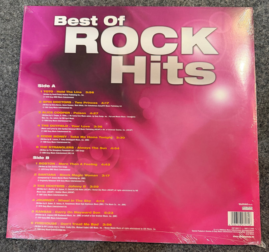 Toto, Boston, Alice Cooper, Santana, Journey, Kansas - BEST OF ROCK HITS Back Vinyl Record Cover