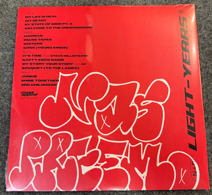 Nas & Dj Premier - Light Years [Sunset Red Vinyl] Back VInyl Record Cover