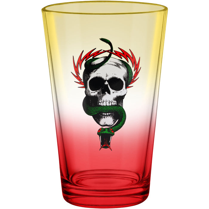 **Pre-Order** Powell Peralta Mike McGill Skull Snake Yellow/Red Fade Pint Glass