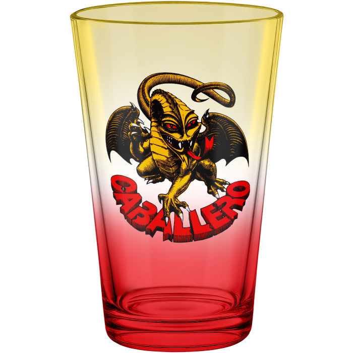 **Pre-Order** Powell Peralta Seve Caballero OG Dragon Yellow/Red Fade Pint Glass