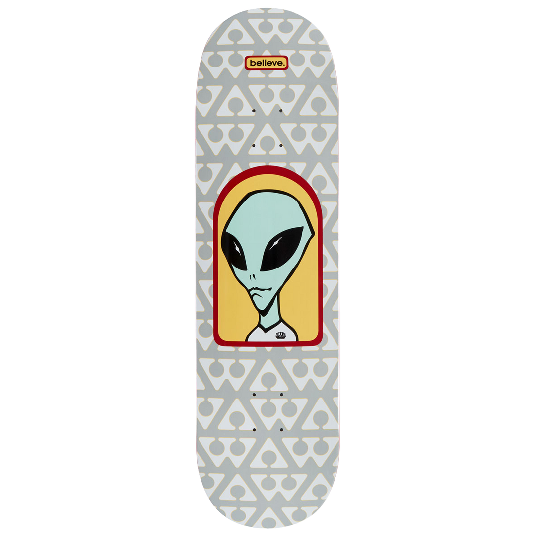 Alien Workshop Believe Pattern 8.625" Grey Skateboard Deck
