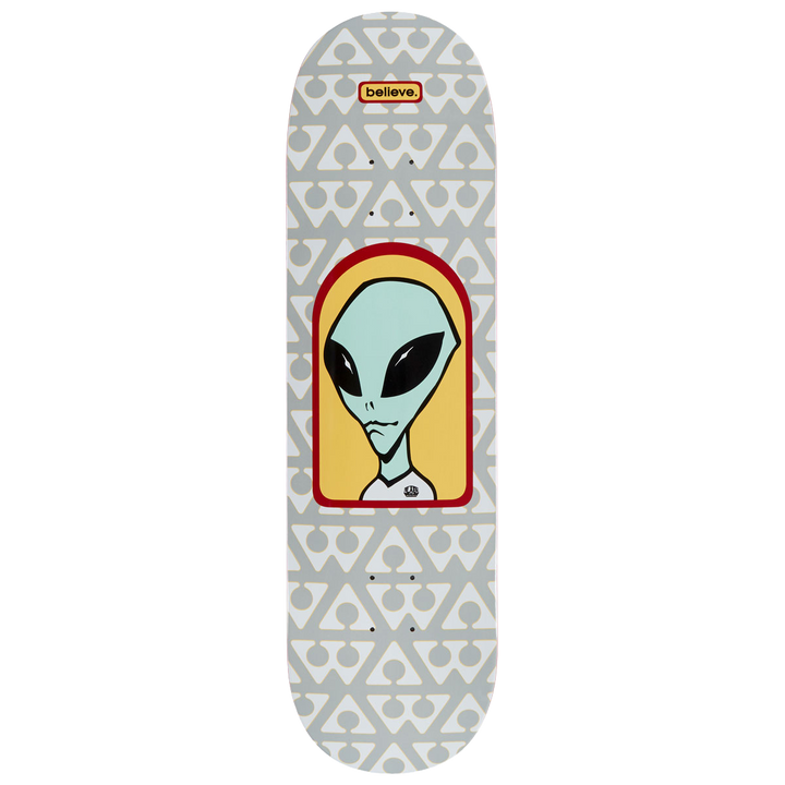 Alien Workshop Believe Pattern 8.625" Grey Skateboard Deck