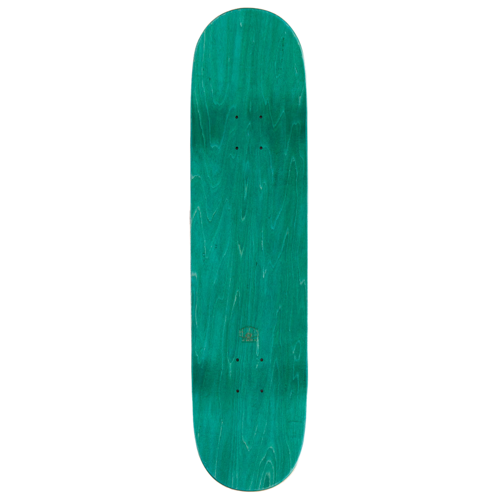 Top view of Alien Workshop Self Exalt 8-inch Skateboard Deck with teal wood veneer