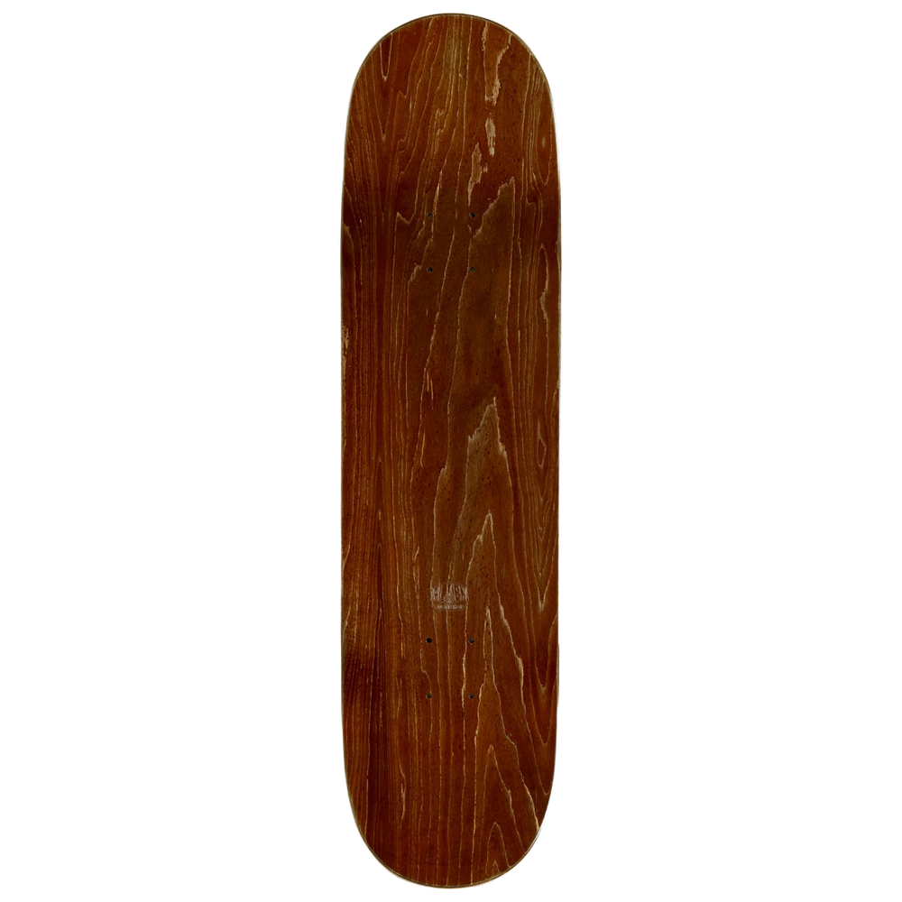 Top view of Alien Workshop Self Exalt 8.5-inch Skateboard Deck with brown wood veneer