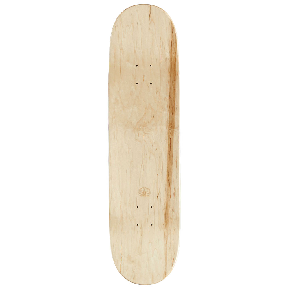Top view of Alien Workshop Soldier Regalia 7.875-inch Skateboard Deck with natural wood veneer