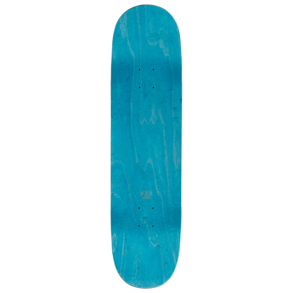 Top view of Alien Workshop Visitor Doorway 8.5-inch Skateboard Deck with blue wood veneer