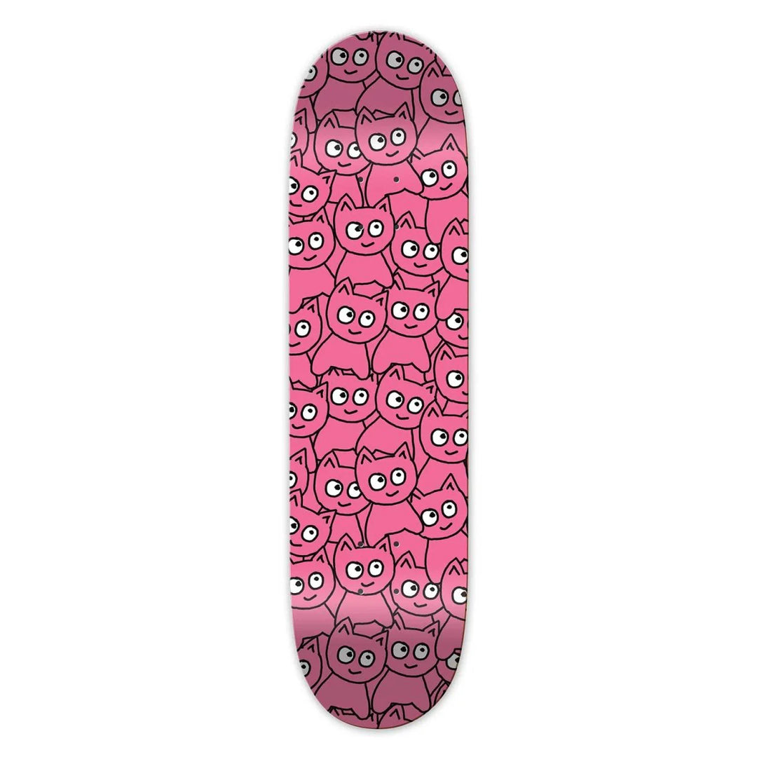 Meow Team Sticker Pile Pink Mini 7.25" Skateboard Deck