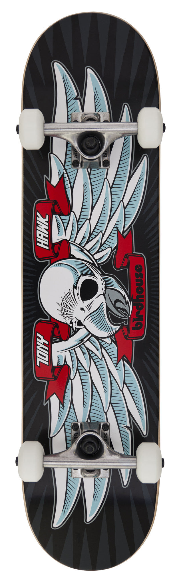 Birdhouse Tony Hawk "Flying Falcon" 7.5" Complete Skateboard — underside with Flying Falcon graphic