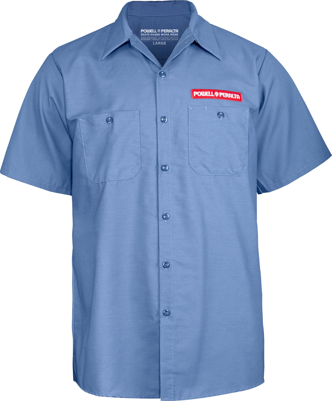Powell Peralta Skateboard Skeleton Blue Work Shirt