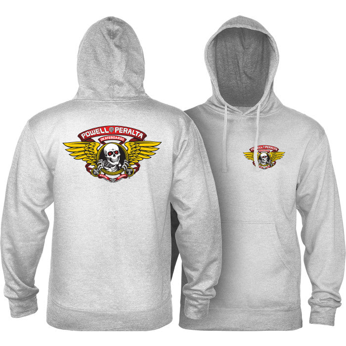 *Pre-Order* Powell Peralta Winged Ripper Ash Heather Hooded Sweatshirt