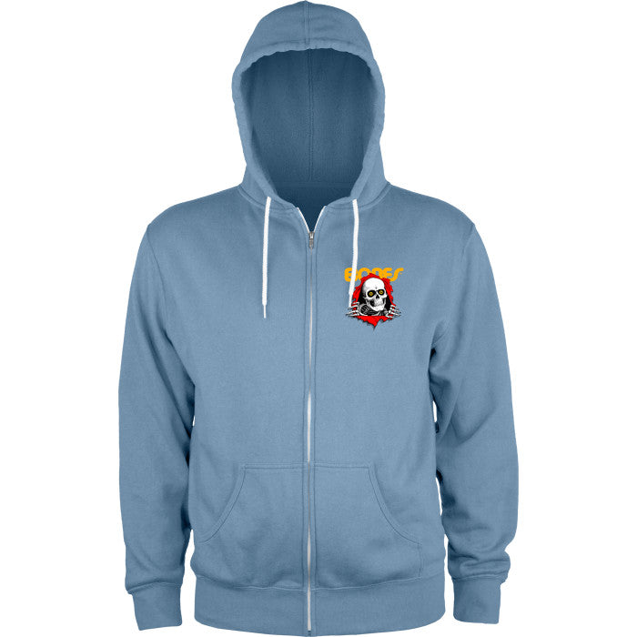 Powell Peralta Ripper Lightweight Misty Blue Zip Hooded Sweatshirt