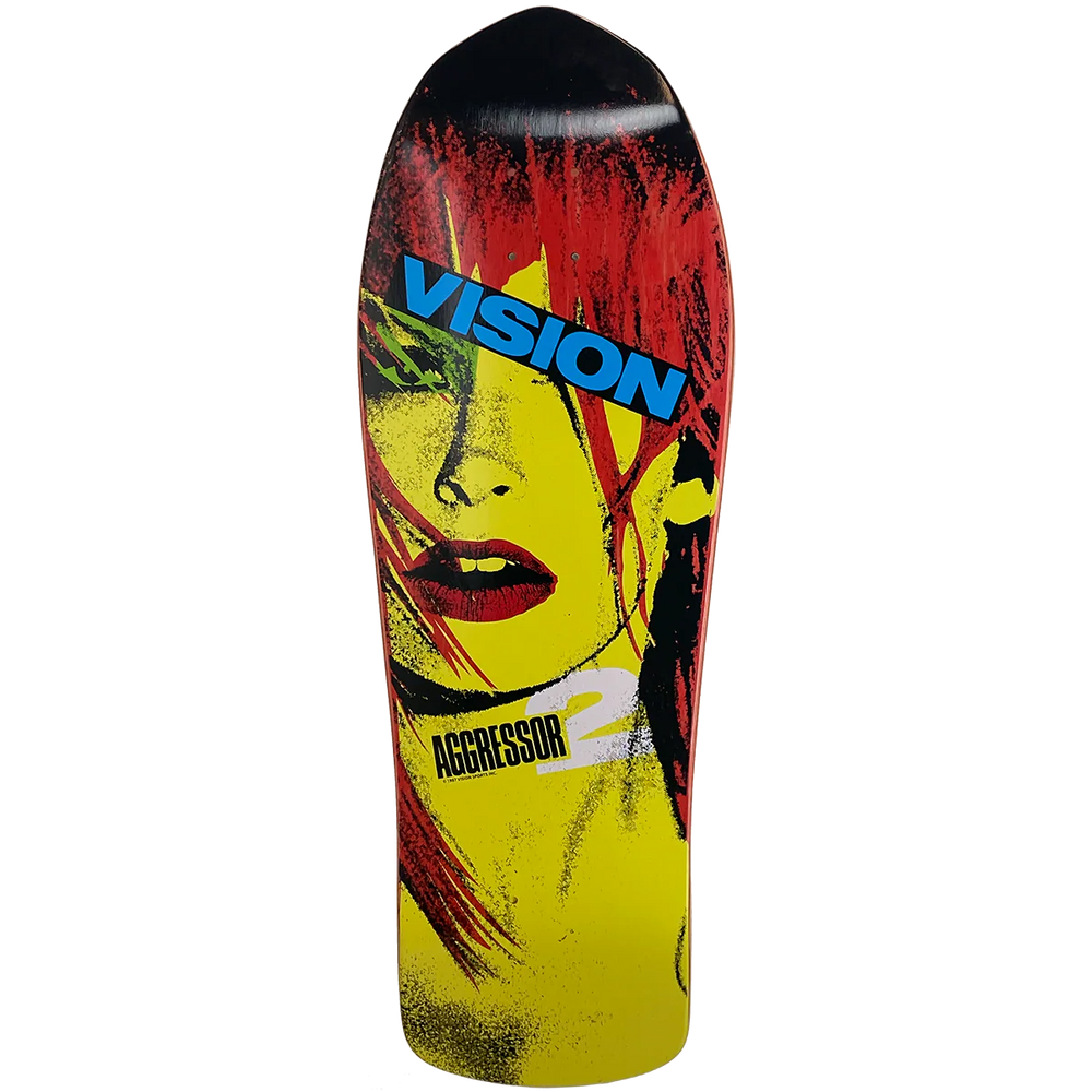Vision Aggressor 2 Modern Concave Red Stain 10" Skateboard Deck